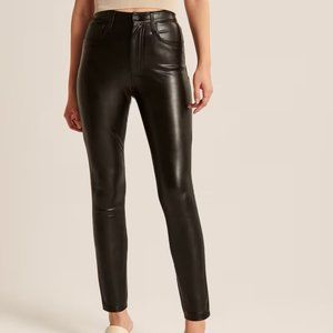 Abercrombie & Fitch Curve Love Vegan Leather Black Skinny Pants